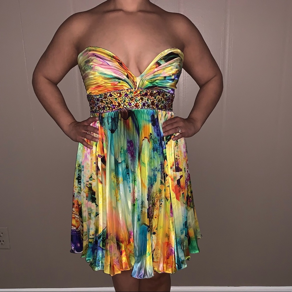 Rainbow Night Moves Jeweled Prom Dress